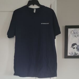 Starbucks Blue Short Sleeve Tee Casual Cotton